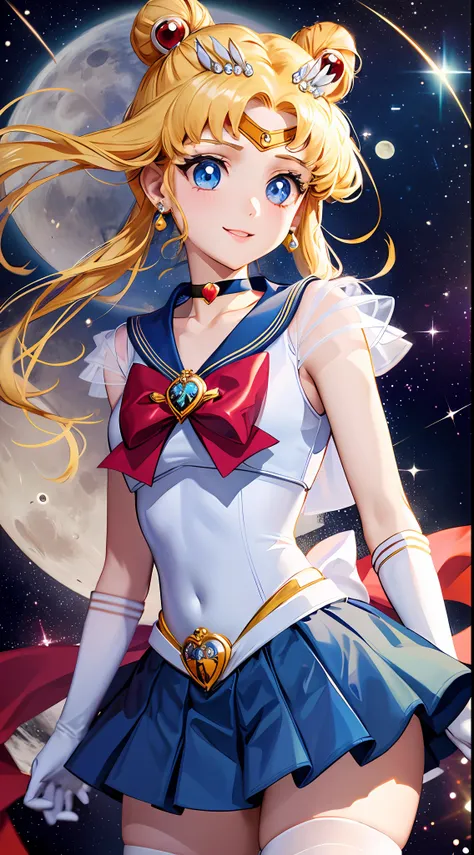 masterpiece, best quality, hi-res, moon 1, 1 girl, solo, sailor senshi uniform, sailor moon, usagi tsukino, blonde, magical girl...