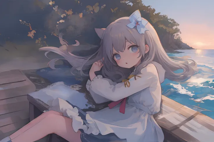 cute petite loli by the sea