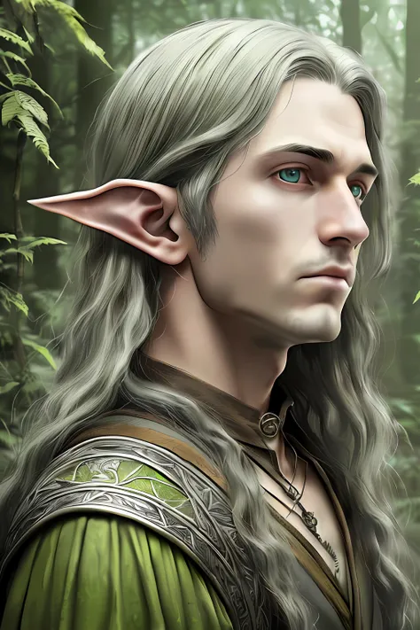 masterpiece, best quality, (realistic:1.3), **highly detailed fantasy photography an elf male lord in a lord of the rings settin...