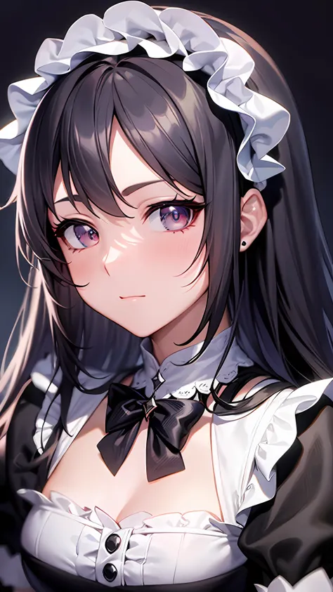 close up portrait of woman in dress in white and black dress、gothic otome anime girl、anime girl wearing a black dress、cute anime...