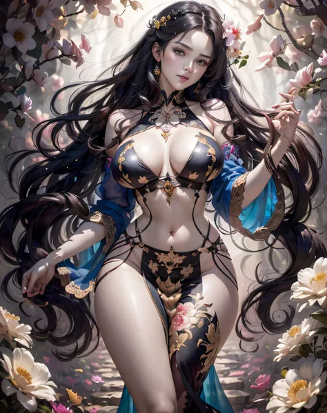 Lisa Frank Color Art, Full Body, Full Body, Large Breasts, Large Buttocks, Beautiful Woman, Long Multicolored Hair, Aurora Multicolor, Art Face by Tom Bagshaw, Emile Vernon Style, Full Body Dynamic Motion Pose, Beautiful Woman with Long Hair , Gold Jewelry...