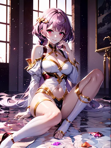 (Best quality: 1.3), (Masterpiece: 1.3), (Ultra Detail: 1.3), (wallpaper, 1 girl, lying: 1.1), ,([diamond:1.3|eyes]:1.2), ([opal:1.9|gradient_hair:1.1]:1.2), (hair dripping:1.1), (detailed hands and fingers:1.2),(detailed super oily shiny skin:1.1),([wet:0...