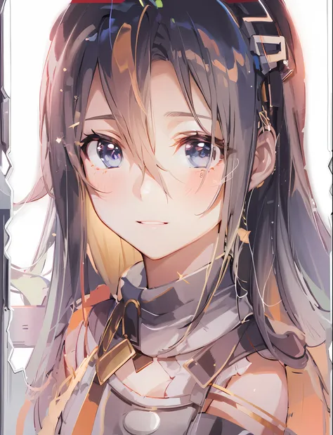 anime girl with long hair and blue eyes in a frame, high detailed official artwork, portrait chevaliers du zodiaque fille, anime...