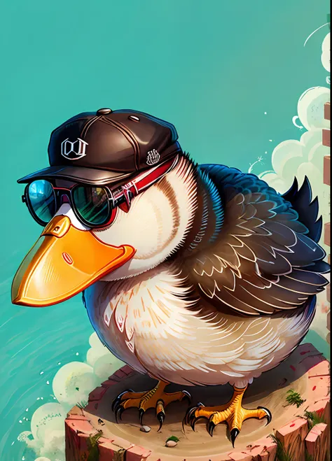 um pato de oculos  no estilo de 0mib