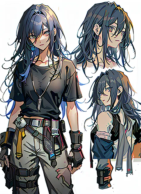 close-up of a man with long hair and a shirt, best anime character design, anime figure, detailed anime character art, 2 d anime...