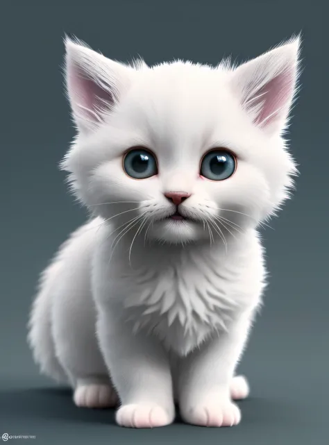 Fluffy fluffy fluffy fluffy kitten on earth,cute and gorgeous,dyna,granulated,iintricate,ellegance,The is very detailed,at centre,artstation,smoothness,tack sharp focus,rendering by octane,cartoonish style,3d