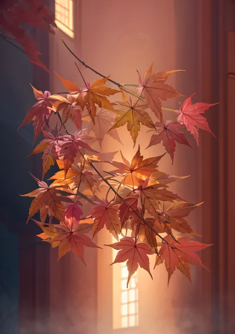 autumn maple red，casey weldon、olga kvasha、a flower of miho hirano，ultra-detailed complex gothic art trends on artstation ternary...