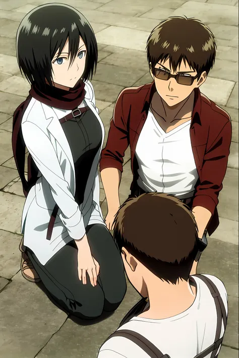 mikasa ackerman with alan jaeger