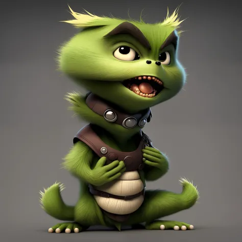 cute grinch, detailed, cbzbb style, trending on arstation, digital art, naruto