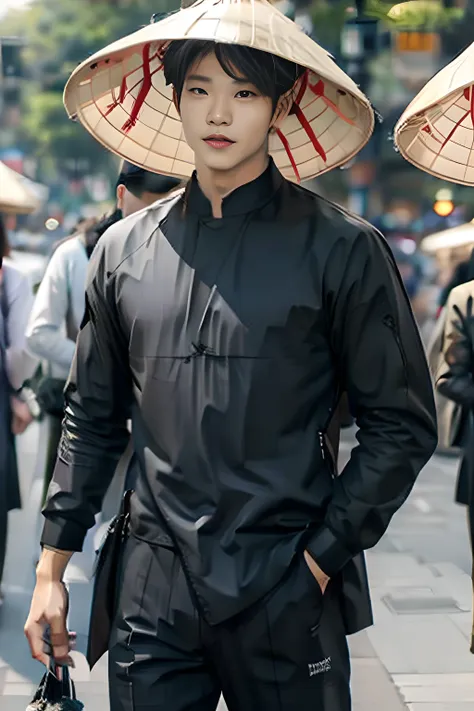 handsome men ,vietnamese hat