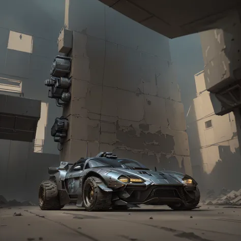 (cyber punk perssonage), (Ashes and wasteland), (unreal engine4), (Ominous Blade), (The heroine,knifes,Tough guy,Slender),(Golden Robot:1.3,Silver streamlined vehicle),(Black night view:1.2,Halo), (Cold weapons manufacturing plant,High-tech operating theat...