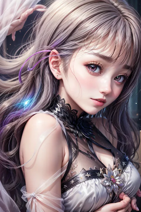 beautiful girl story wrapped in love, beautiful eye details, a captivating anime girl gracefully emerges from the pages of a wat...