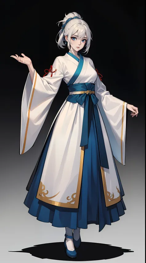 1 woman、Full body standing painting、Hanfu,Gorgeous costumes、Accessories,Inro Huanpei,high detal,cinematic colorgrade,Ultra-high resolution,best qualtiy,Sharp focus,tmasterpiece,(The is very detailed的 CG unified 8k 壁纸)