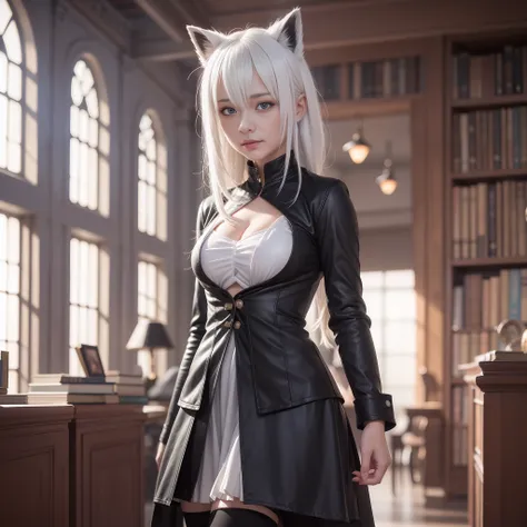 (masterpiece), (best quality), photorealism, realistic, ultra detailed, 8k resolution, (1girl), solo, beautiful, white hair, shi...