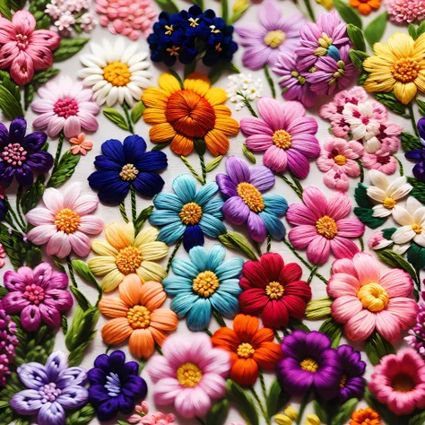 embroidery in many colors