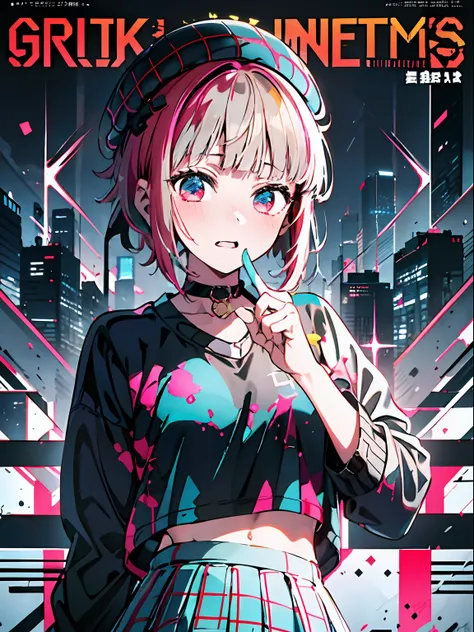 (((Dramatic)))、(((gritty)))、(((vehement))))The poster of the film appears as a central character。She is shy in the center of the poster、Wearing an idol costume、Has a determined look。The background is dark and rough、I feel like Im drunk。Text is bold and eye...
