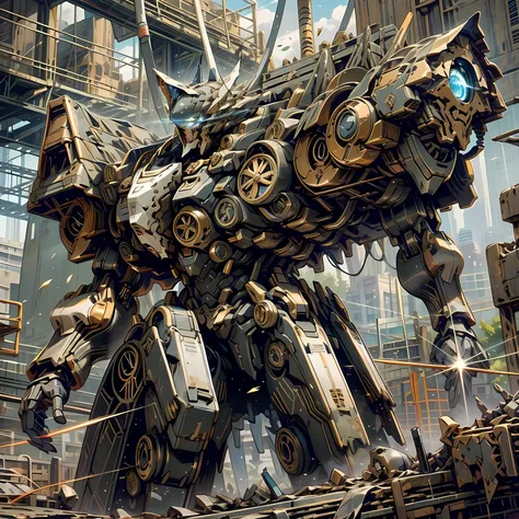 battlemech，big sword，城市。 --auto