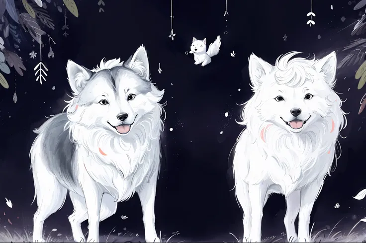 lucy fleming, Lucy, fleming, Ink color,
Husky, 独奏, Smile,Flying leaves, flying flowers,
2D, lineart,
illustartion,