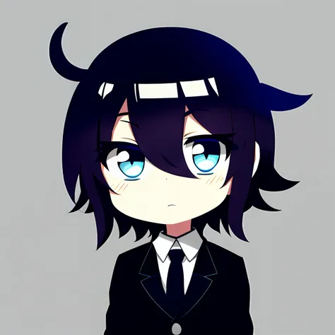 draw an anime girl in a suit and tie，refer to the painting style of okumura tohisa，the shadow effect is in a flat anime style，th...