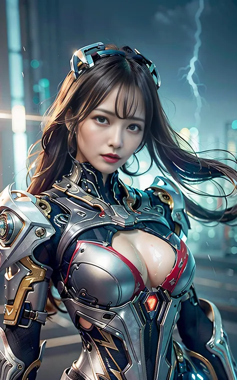 ​masterpiece, top-quality, hightquality, (the future:1.1), (yellow cyberpunk suit), movie lights, (exquisite future), beautiful ...