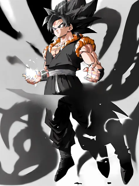 (((Black and white comics))), ((Dragon Ball Gohan)), ((Highly detailed portrait of Goku)), ((Goku son)), ((kentaro miura manga art style)), ((Super Saiyan Goku)), ((Striking comic style)), ((Asian Goku)), ((portrait of goku)), ((human goku)), ((Goku from D...