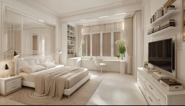 best quality, master picece, hyper detail, supper detail, best realistic, (classical bedroom, beautiful lighting, shimmering)|[d...