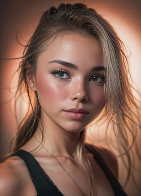 portrait of Olivia Dunne, epic (photo, studio lighting, hard light, sony a7, 50 mm, matte skin, pores, colors, hyperdetailed, hyperrealistic),