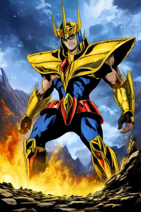 ((AlKaiser de sopro de fogo 3)), punching and shattering a mountain