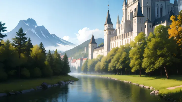 (extremely detailed CG unity 8k wallpaper),(((masterpiece))), (((best quality))), ((ultra-detailed)), (best illustration),(best shadow), ((an extremely delicate and beautiful)),dynamic angle,floating,
((the best building)),mist encircles the mountains, The...