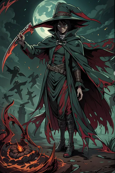 "best quality, ultra-detailed, masterful illustration, izuku midoriya as the grim reaper wearing plague doctor's clothes, holdin...