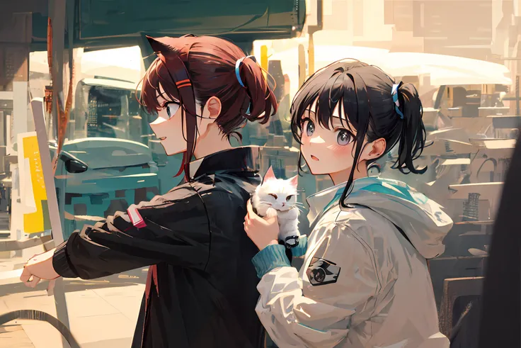 The Car,Ask for sci-fi,sport,Real Scene,There was a teenage girl holding a cat next to her