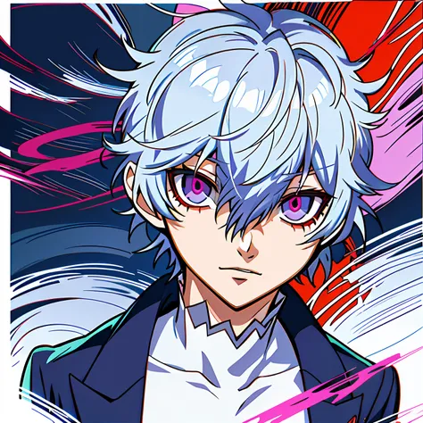 menino anime com cabelo preto e olhos verdes em uma camisa branca, Retrato Gapmoe Yandere Grimdark, Gapmoe Yander, Akane Owari Danganronpa, inspirado em Okumura Togyu, jovem homem de anime, inspirado em Okumura Masanobu, atraente matoi ryuko, personagem de...