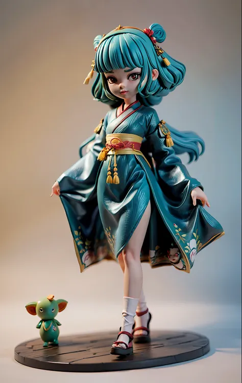 super cute girl full body 3d, tang costume hanfu, pop mart blind box, adolable, blind box dolls, mole under eye, uhd, masterpiec...