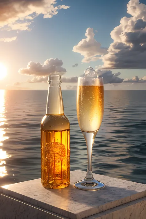 Warmth,with blue sky and white clouds, The background is the sea, Depth of field, Ray tracing, hyper HD, ccurate, High details, Textured skin, High quality, Best quality, A high resolution, Award-Awarded, Anatomically correct, 巨作