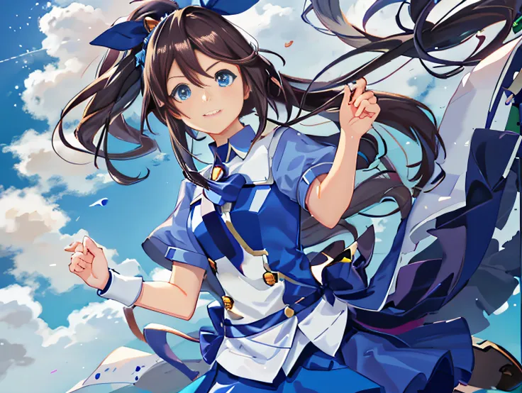 Anime girl in blue dress with long hair and blue eyes, anime moe art style, Anime Girl with Long Hair, anime style character, anime pose, an anime girl, In an anime style, Cute anime waifu in a nice dress, (Anime Girl), young anime girl, Anime Character, a...