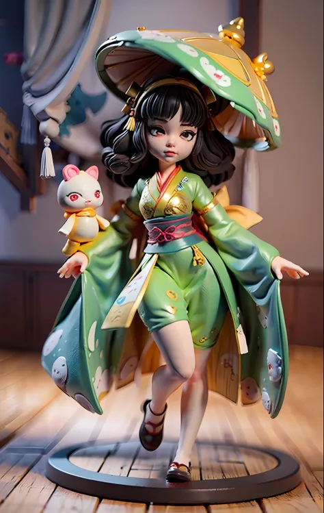 super cute girl full body 3d, tang costume hanfu, pop mart blind box, adolable, blind box dolls, moles under eyes, hyper hd, mas...