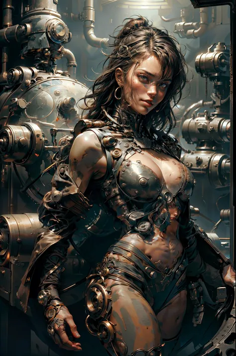 cyberpunked, ((masutepiece)), (Best Quality), ((Anatomically correct)), ((accurate hands)), Textured skin, Super Detail, high details, High quality, Best Quality, hight resolution, highly contrast, 8K, reflective light, Cowboy Shot, 8K, Super Detail, girl ...