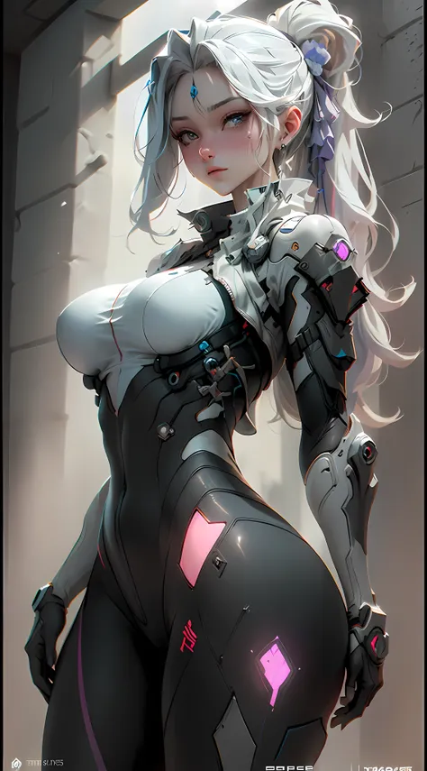 ((best quality)), ((masterpiece)), (detailed:1.4), 3d, an image of a beautiful cyberpunk female, huge breasts, hdr (high dynamic...