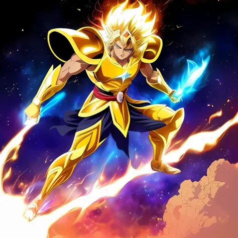 ((Obra-prima do anime))),(((discutindo))),(Shaka, 1 garoto loiro, Concentrando energia dourada, vortex, particuls, andando, estilo anime :: cosmo, cosmos, 1 man concentrando vortex de fogo, andando, estilo anime) , (((lutando))),((Obra-prima do anime))), (...