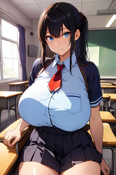 (masterpiece:1.2), (ultra detailed:1.2), (intricate details), (ultra high res), HDR, 8k
BREAK fully matured female
BREAK perfect beauty, makeup
BREAK (erotic:1), (gigantic breasts:1.3), long hair, blue eyes
BREAK school blazer uniform
BREAK sitting in...