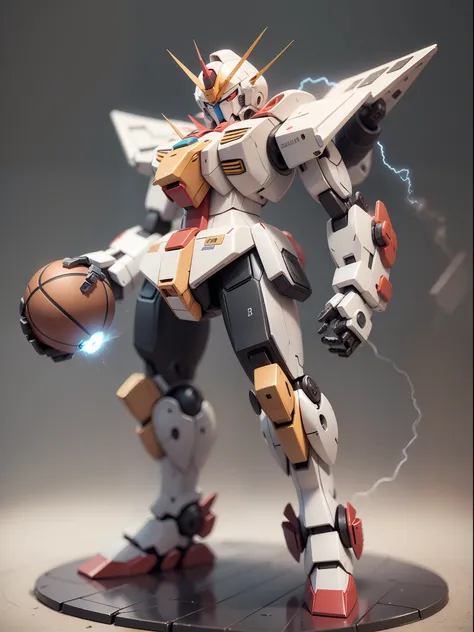 (machinary：mechanical gundam:1.331)，(hold the basketball in both hands)，nba basketball，basketball superstar，genzu gundam，the mec...