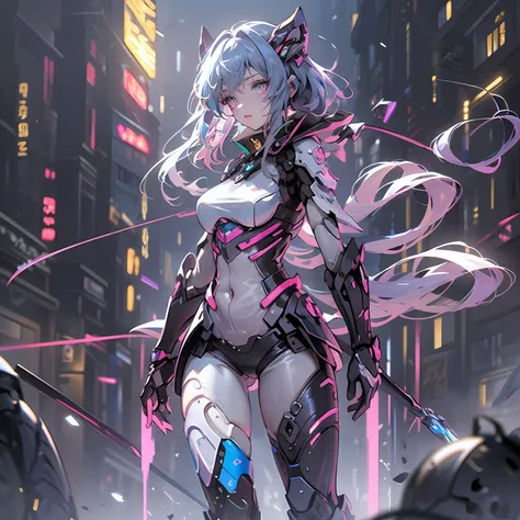 The best picture quality,Optimal lighting and shadow effects,The mech is slender and elegant,The mysterious atmosphere is filled with fog。The metallic luster has increased by 20% compared to usual%,The fledgling girl was there,Shining in the shimmer,She ha...