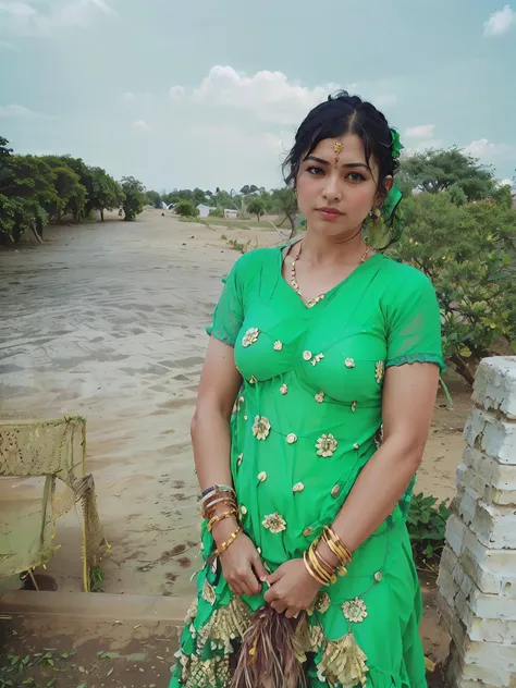 a woman is posing for a photo,(wearing indian_dance_dress:1.3), green dress,
good hand,4k, high-res, masterpiece, best quality, head:1.3,((Hasselblad photography)), finely detailed skin, sharp focus, (cinematic lighting), collarbone, night, soft lighting,...