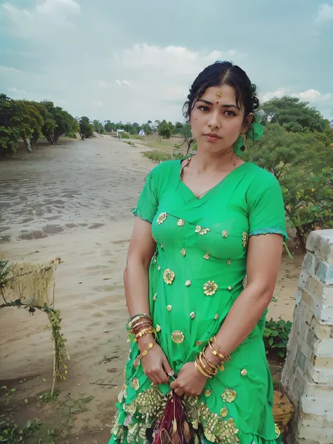 a woman is posing for a photo,(wearing indian_dance_dress:1.3), green dress,
good hand,4k, high-res, masterpiece, best quality, head:1.3,((Hasselblad photography)), finely detailed skin, sharp focus, (cinematic lighting), collarbone, night, soft lighting,...