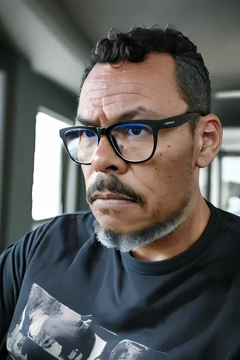 guttonerdvision7, um homem de (((barba muito comprida))) e olhos castanhos, vestindo roupa preta de padre, professional color gr...