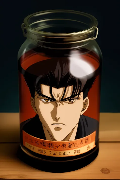 realista, obra-prima do anime, toguro, sem humanos, 1 decapited head em jar, .....jar, head only,