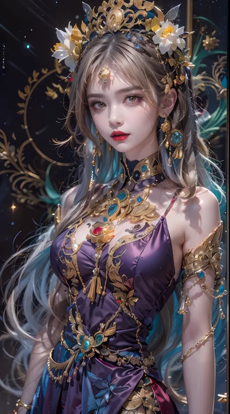 1 zodiac goddess from the future, wearing a thin silk dress, the goddess of the palace is beautiful, the goddess of the zodiac i...