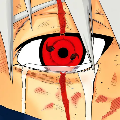 anime, anime, olho, vermelho, olho, anime, olho, anime, dor de naruto, kakashi hatake, kakashi, olhos vermelhos, his eyes are bl...