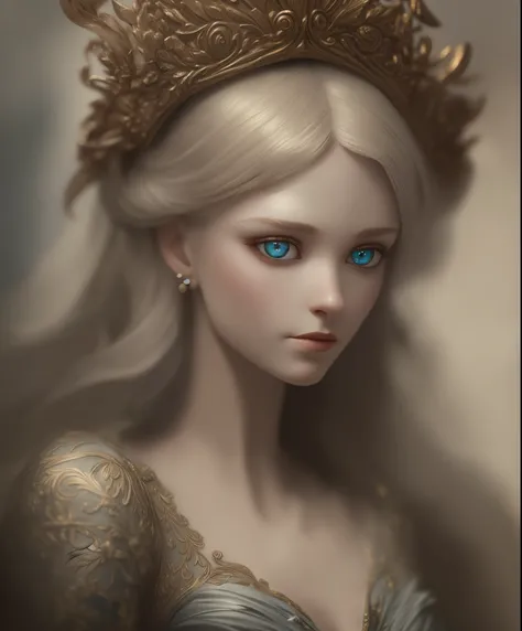 humble angel, fog, fantasy, ultra wide shot, photorealistic, eyes, (pixarstyle:1.2), Helene Knoop, pupils, hypermaximalised, face, detailed skin, ornate dress, beautiful, good anatomy, detailed and intricate, centered, skin pores, subsurface scatter...