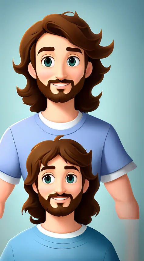 qualidade de arte original, imagem de rosto , realistic and beautiful character animation style jesus god, standing posture, han...